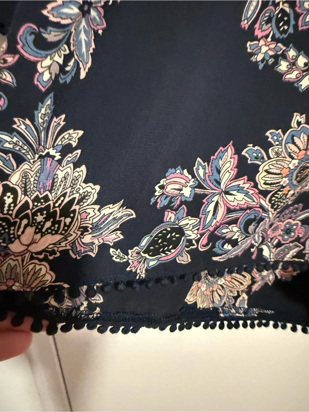 ILLA ILLA Navy Floral Long-Sleeve Romper with Pink & Cream Accents